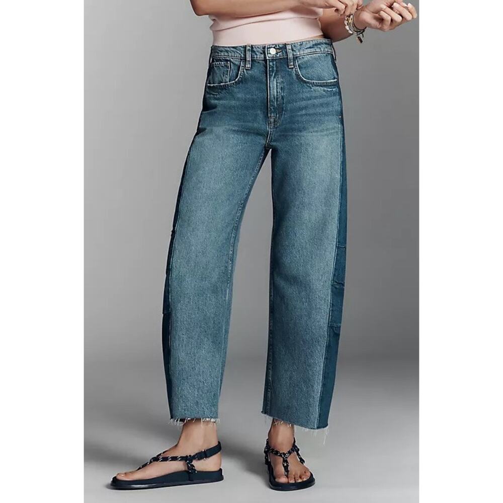 Triarchy Anthro Birkin Mid-Rise Straight-Leg Jeans Size 26 Blue Y2K Retro Casual